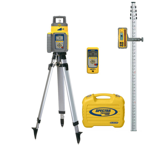 Spectra Precision GL622N-17 Dual Grade Laser TENTHS Package with HL760 Receiver, Remote and Tripod