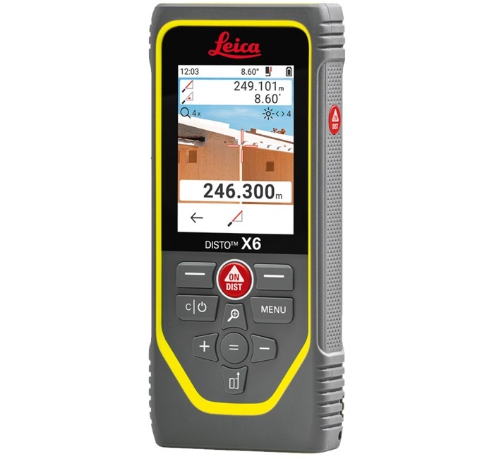 Leica DISTO X6 4x zoom Pointfinder camera crosshair targeting display