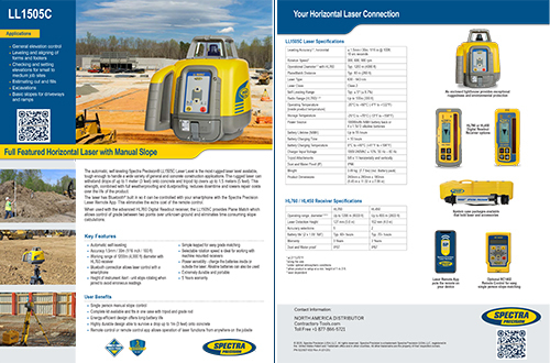 Spectra Precision LL1505C-X1 Laser level Package with HL450