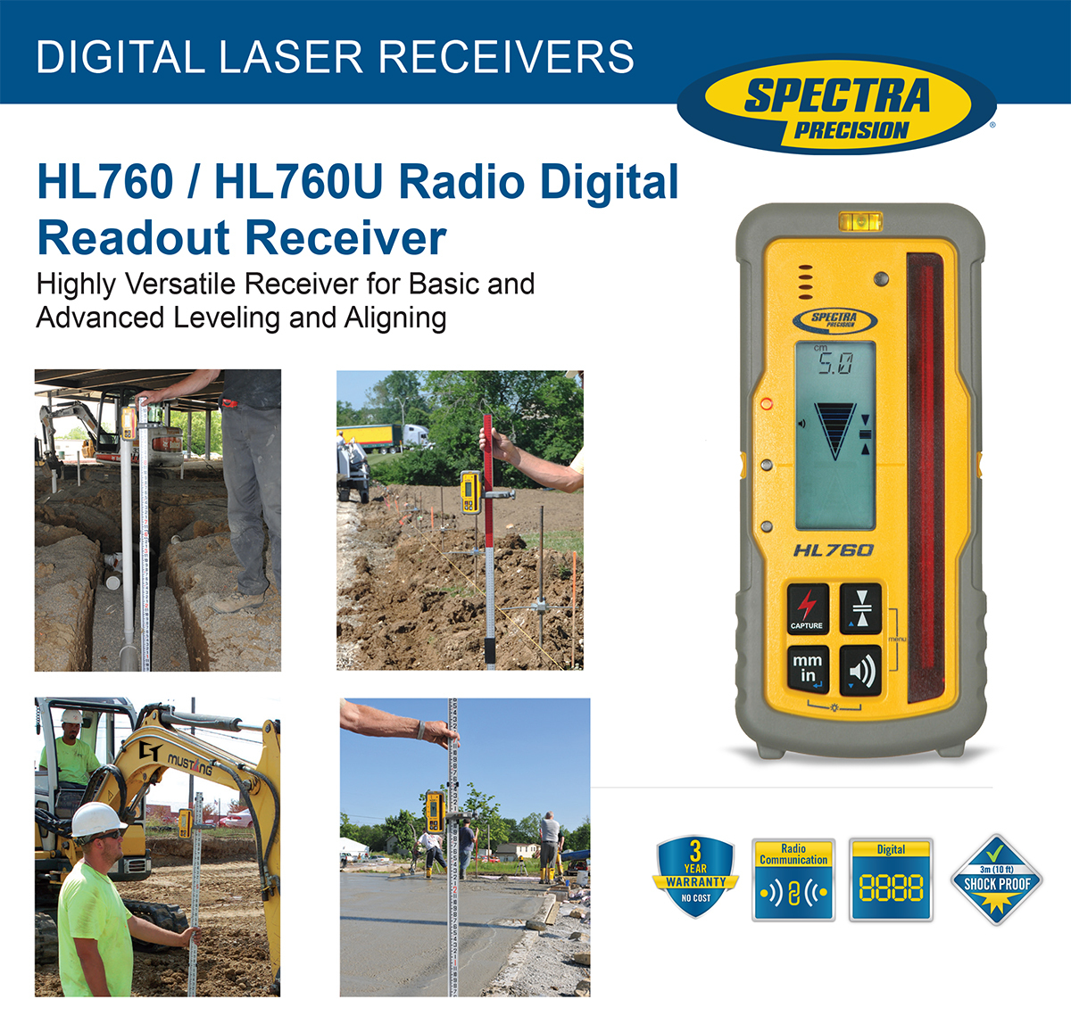 Spectra Precision LL1505C Laser Level Kit with HL760 Deluxe