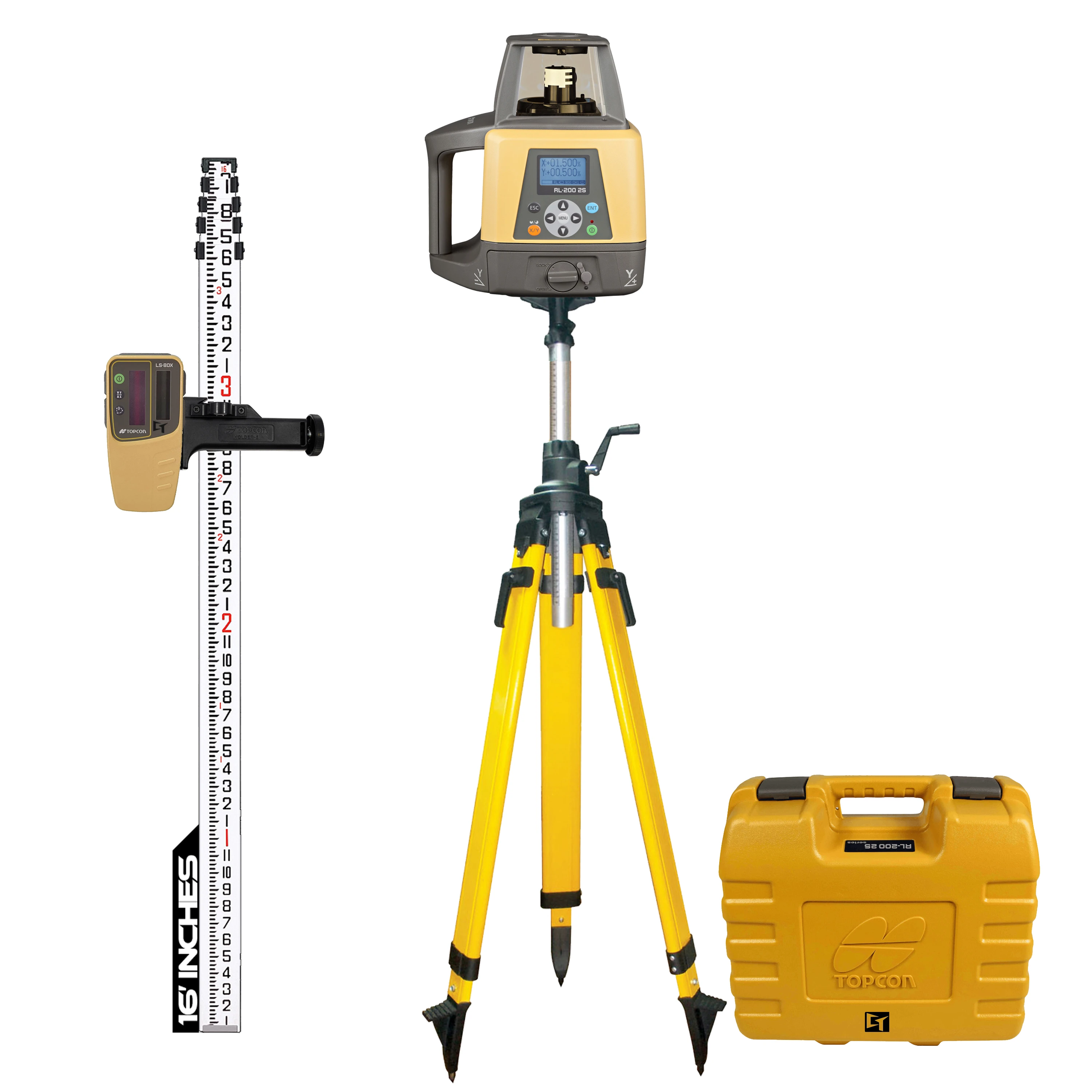 Topcon RL-200 2S Dual Slope Laser Level Package with LS-80X Receiver ...