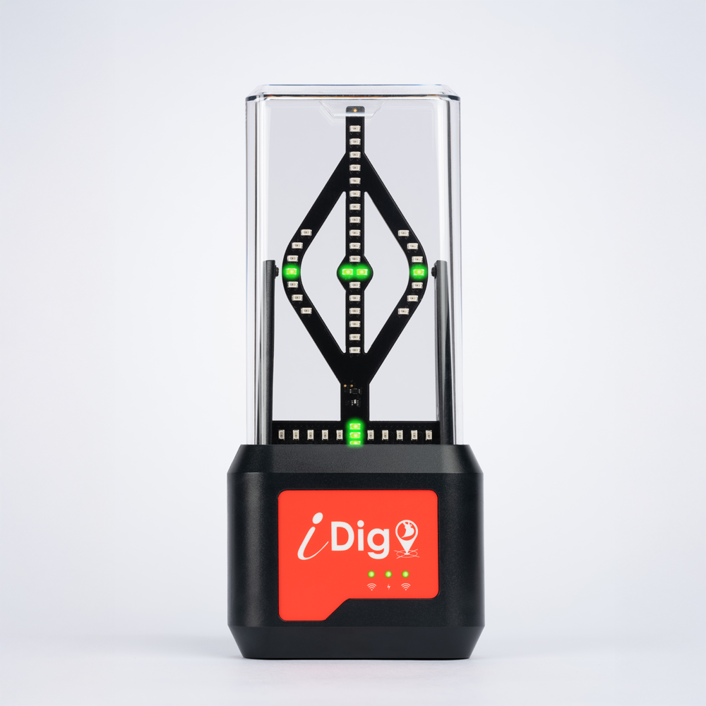 iDig CONNECT LED bargraph in-cab grade indicator with green red and orange lights