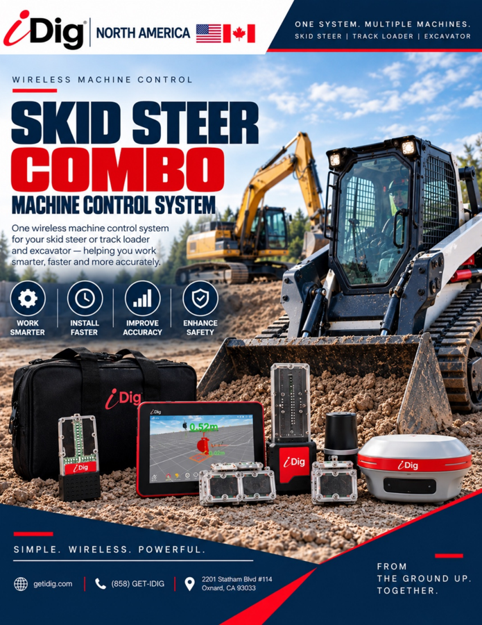 iDig Skid Steer Combo machine control system brochure cover