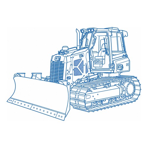 Line drawing of a crawler dozer for laser grading