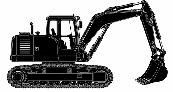 Larger excavator silhouette: use a Spectra Precision LR50, LR60, LR50W or LR60W machine receiver for elevation display