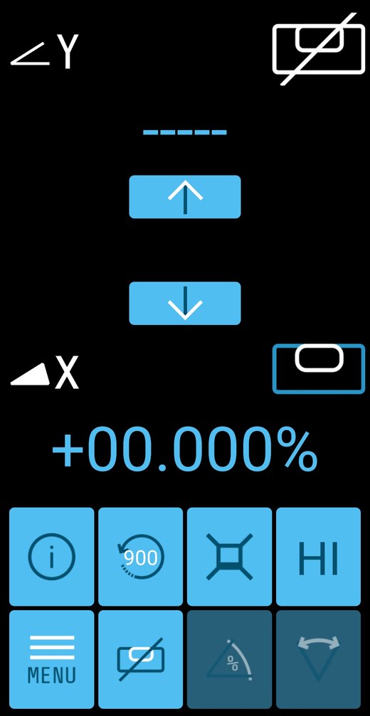 Single Axis Slope: Y under your arrows, X still self-levelling.