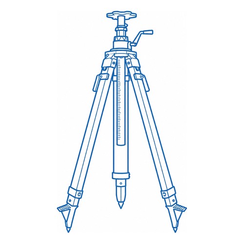 Line drawing of the SitePro FGC20 heavy-duty elevator tripod