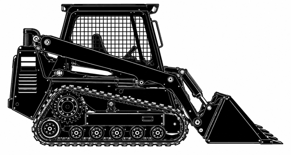 Skid steer track loader silhouette: use a Spectra Precision CR700, LR20, LR30, LR50, LR30W or LR50W machine receiver for elevation display