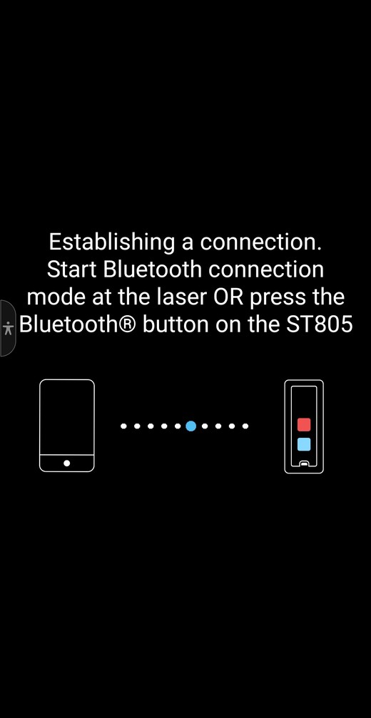 Spectra Laser Remote app connecting to the LL1505C over Bluetooth