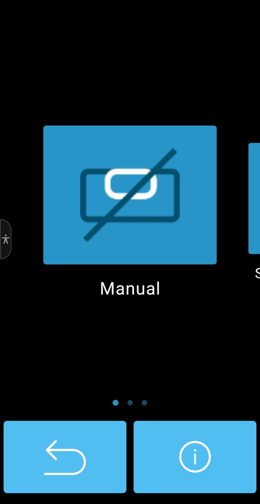 Manual card in the Spectra Laser Remote app slope mode carousel