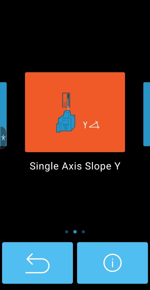 Single Axis Slope Y card in the Spectra Laser Remote app