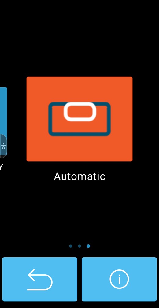Automatic card in the Spectra Laser Remote app slope carousel