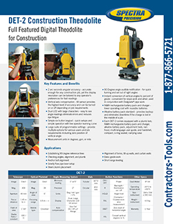 Spectra Precision DET-2 Theodolite 2-Second Accuracy - Digital