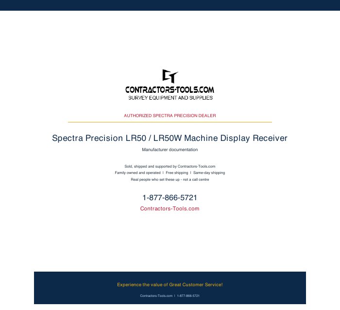 Spectra Precision LR50 and LR50W user guide cover