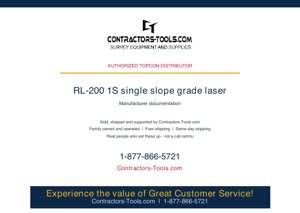 Topcon RL-200 1S Instruction Manual cover
