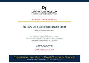 Topcon RL-200 2S Instruction Manual cover