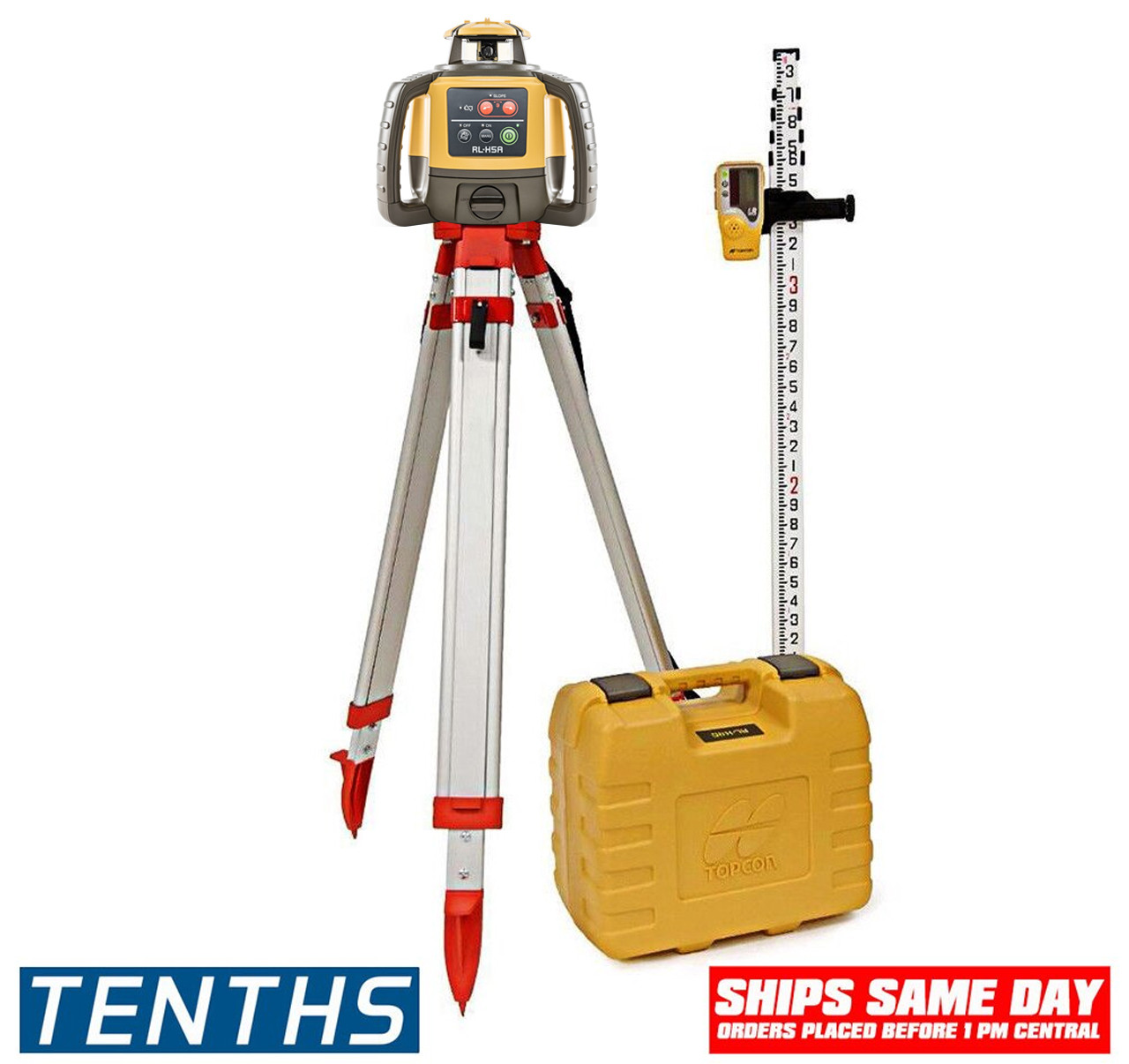 Topcon RL-H5A Self-Leveling Laser PS.DB2 Kit with LS-80L Receiver,  Measuring Rod 10ths and Tripod - 1021200-15-K1 (uses Alkaline Batteries) view 2