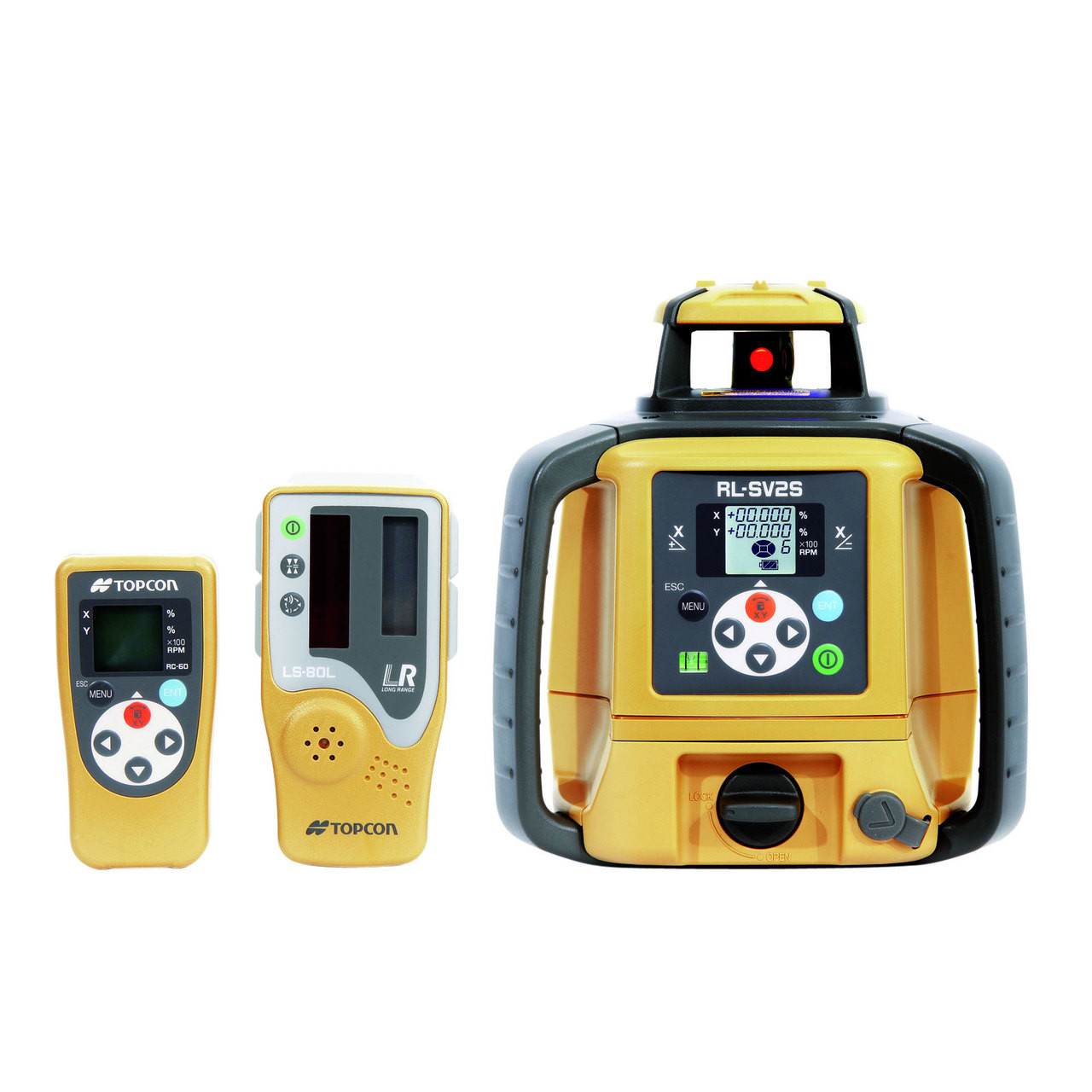 Topcon RL-SV2S Self-Leveling Dual Grade Laser DB Kit with LS-80L Receiver and Alkaline Batteries- 313990758