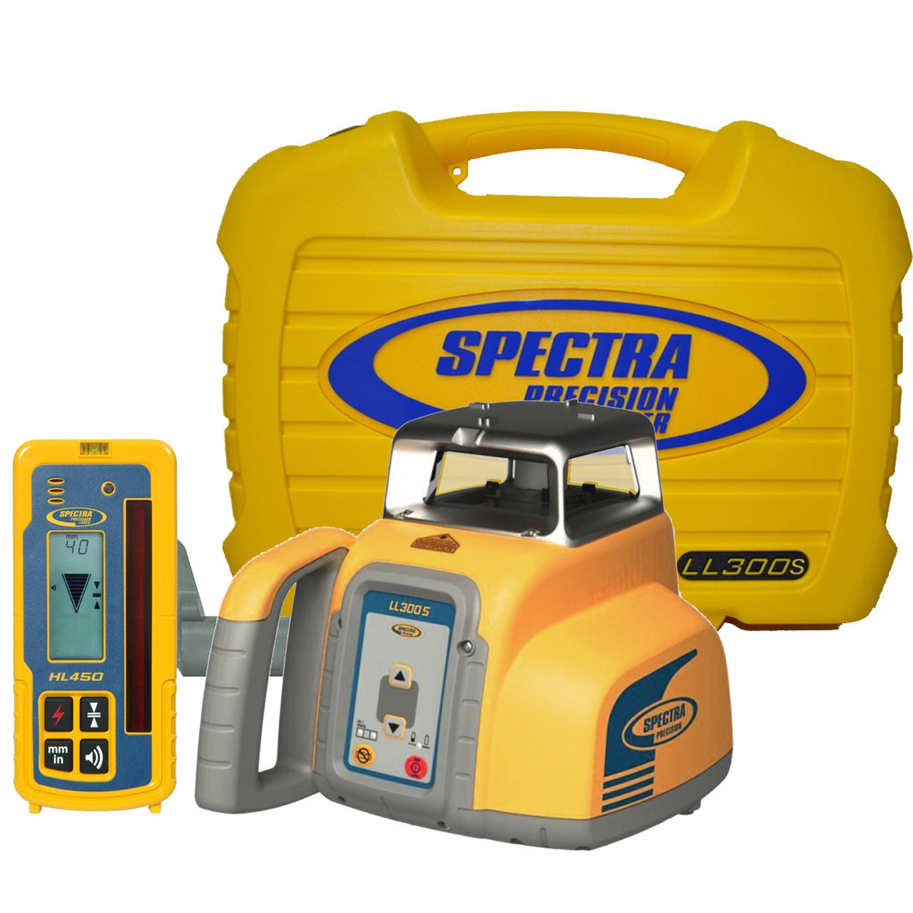 Spectra Precision LL300S-X2 Laser Package, HL450 Receiver, INCHES-Rod, HD Tripod and Small Case view 7