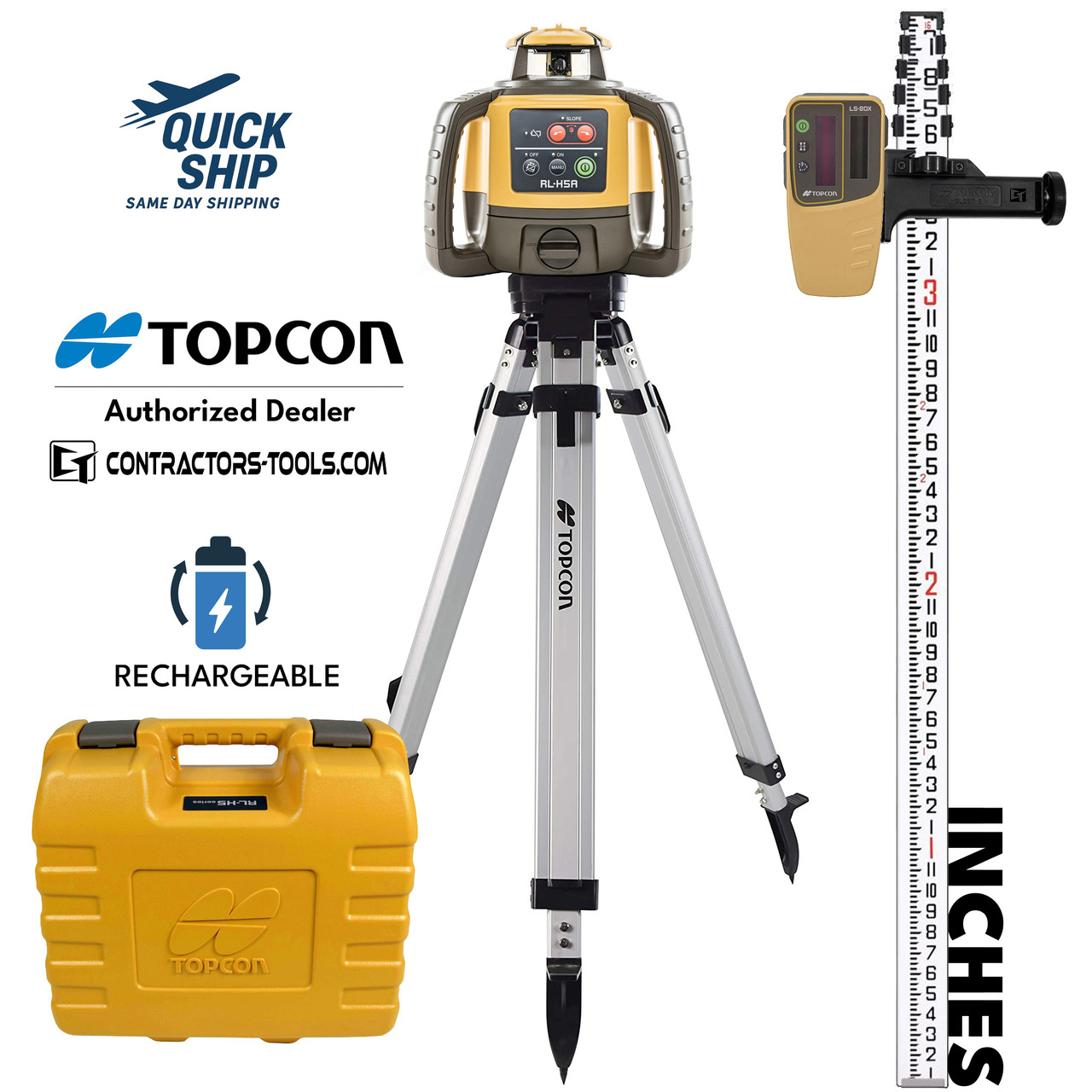 Topcon RL-H5A Self-Leveling Laser PS.RB Kit with…