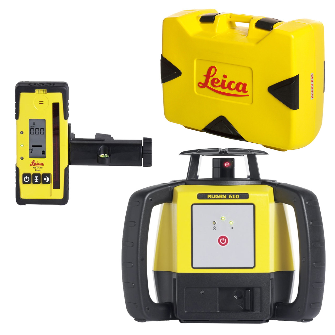 Leica Rugby 610 Red Beam Rotary Laser Package…