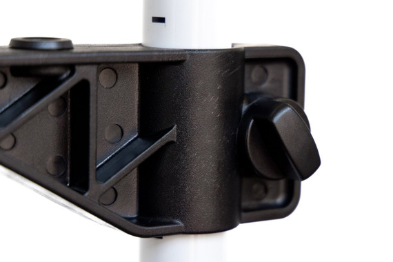 Plott PLP12 with line laser mounted projecting green beams across interior walls