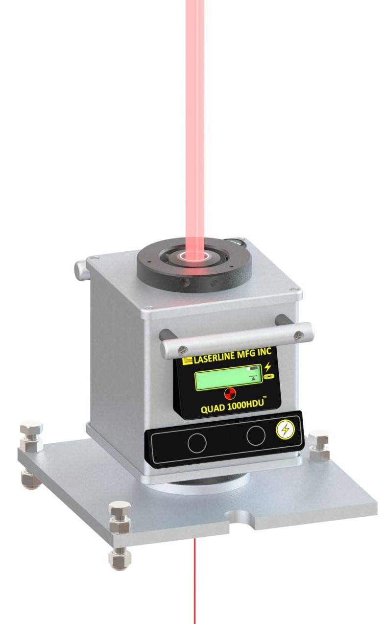QUAD 1000HDU set on its trivet mount with the upward plumb beam running