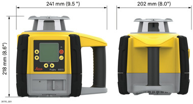 Leica Rugby 60DG dimensions: 241 mm (9.5 in) wide, 202 mm (8.0 in) deep and 218 mm (8.6 in) high