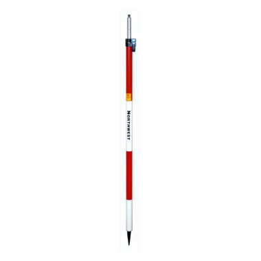 Northwest Instruments NPP01 2.5 meter aluminum prism pole with compression lock, red and white graduations