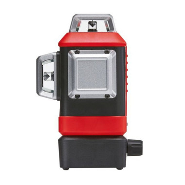 Leica Lino L6G green multi-line laser, studio view of the green laser windows and plumb-point base