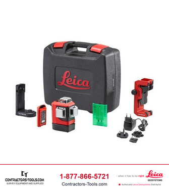 Leica Lino L6G Pro Kit 912971 contents: hard case, laser, Twist 250 magnetic adapter, UAL 130 wall mount adapter, Li-Ion battery pack, charger and green target plate