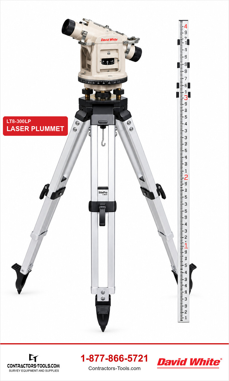 David White LT8-300LP universal level-transit 46-D8872-K1 with laser plummet