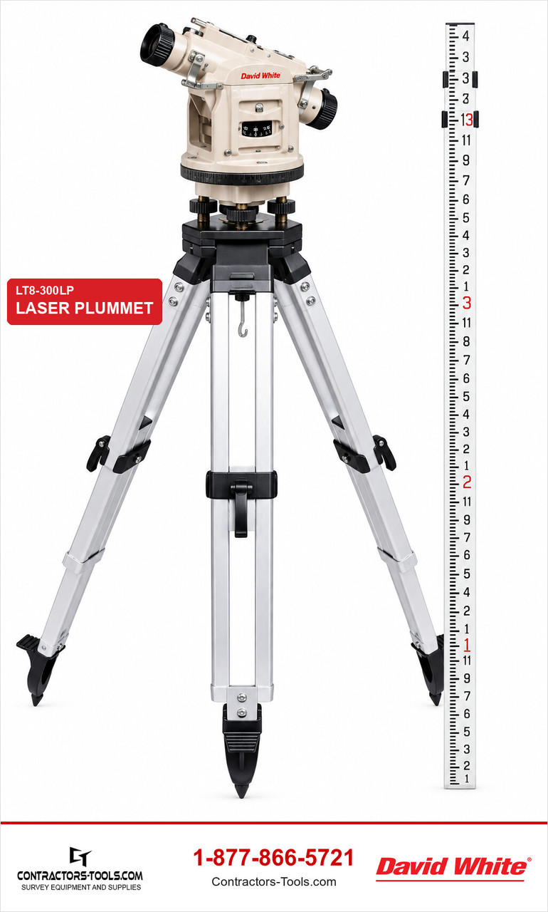 David White LT8-300LP universal level-transit 46-D8872-K2 with laser plummet