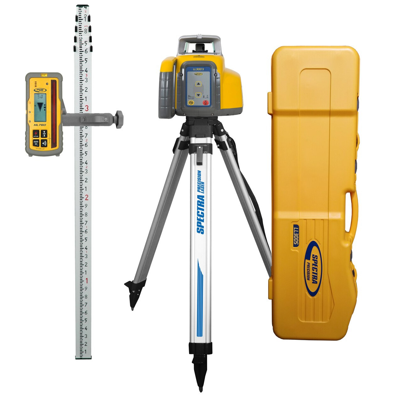 Spectra Precision LL300S-17 Laser Complete Package w/ HL760 Receiver, Tripod and Rod in Tenths view 6