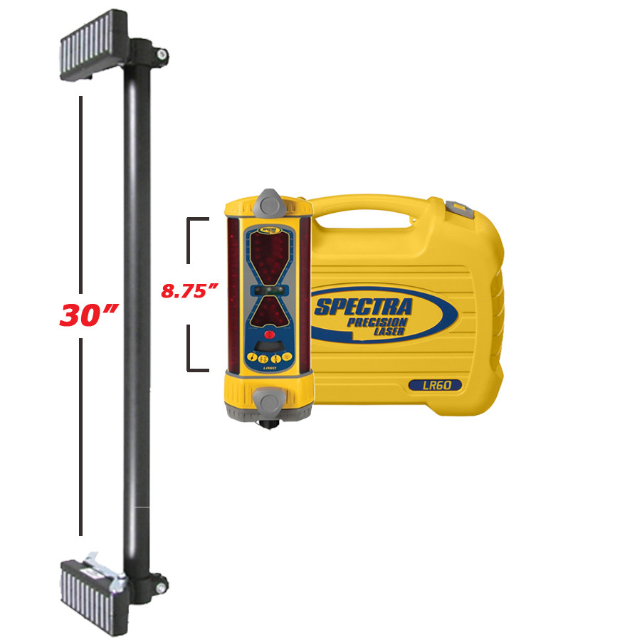 Spectra Precision GL1425C-19 Dual Grade Laser Package, Bluetooth w/ HL760 Rod Mounted Deluxe Receiver,  Elevator Tripod and Rod TENTHS view 13