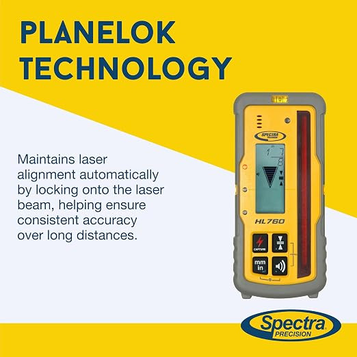 Spectra HL760 receiver using PlaneLok to hold the laser beam on a fixed position