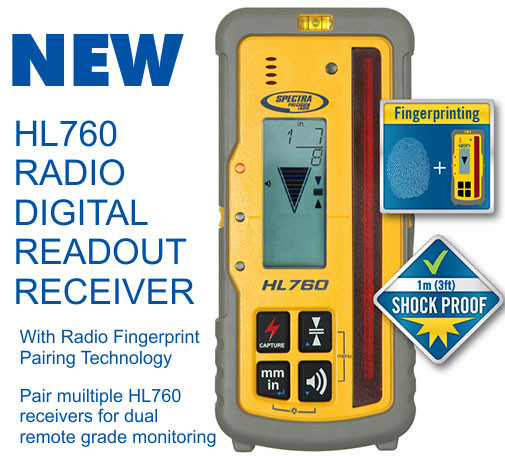 Spectra Precision HL760U Universal Laser Receiver (Radio) RED and GREEN Beam Compatible