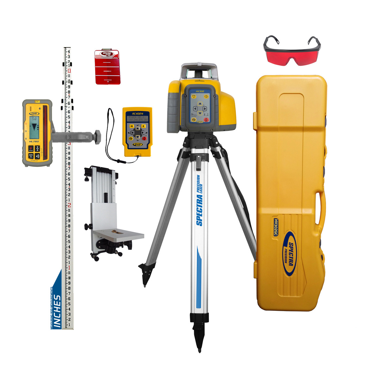 Spectra Precision HV302GC-27 Horiz / Vert - Interior / Exterior RED Laser GC Ultimate Package with Remote, HL760 Receiver, Rod and Tripod view 6