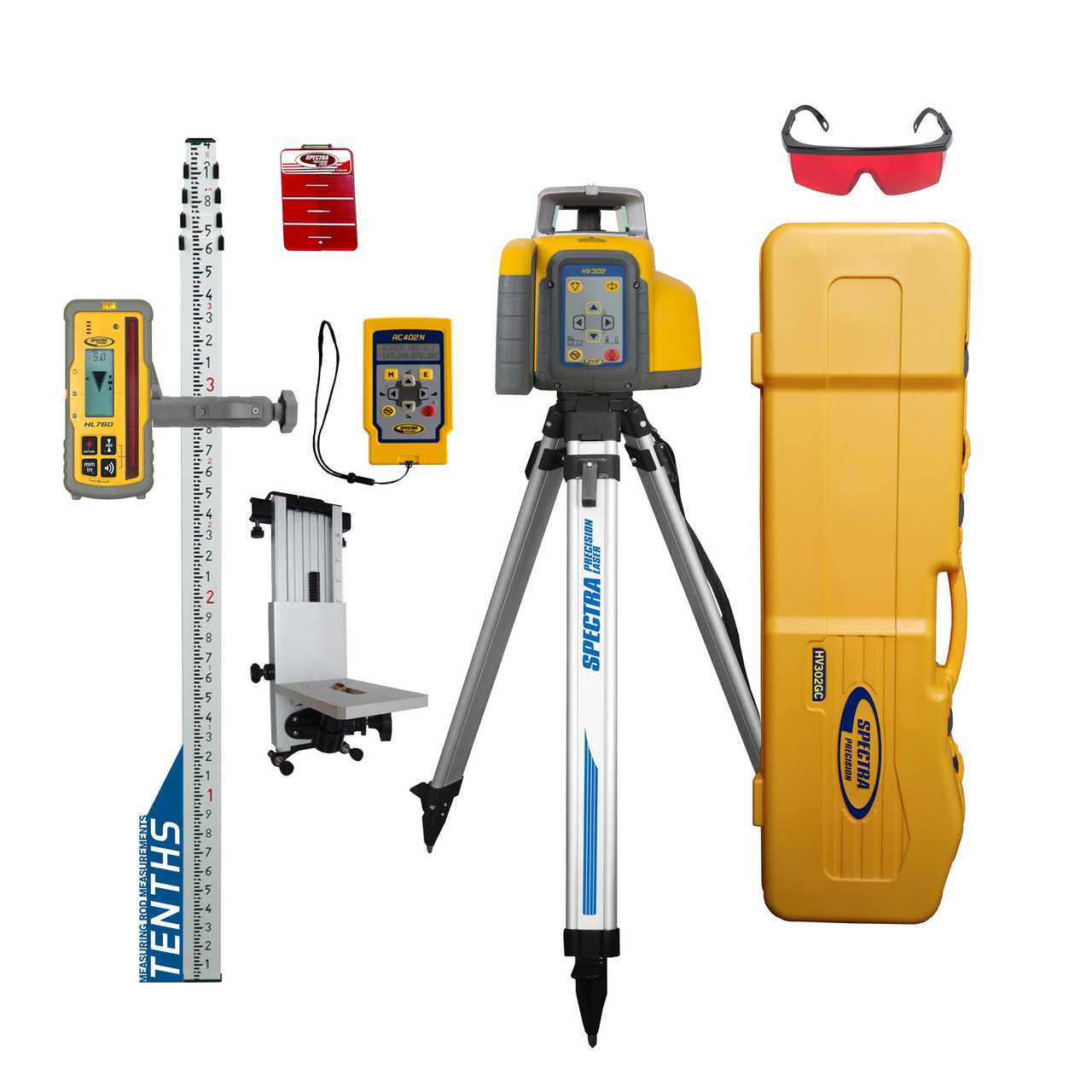 Spectra Precision HV302GC-17 Horiz / Vert - Interior / Exterior Laser GC Package with Remote, HL760 Receiver, Rod and Tripod view 6