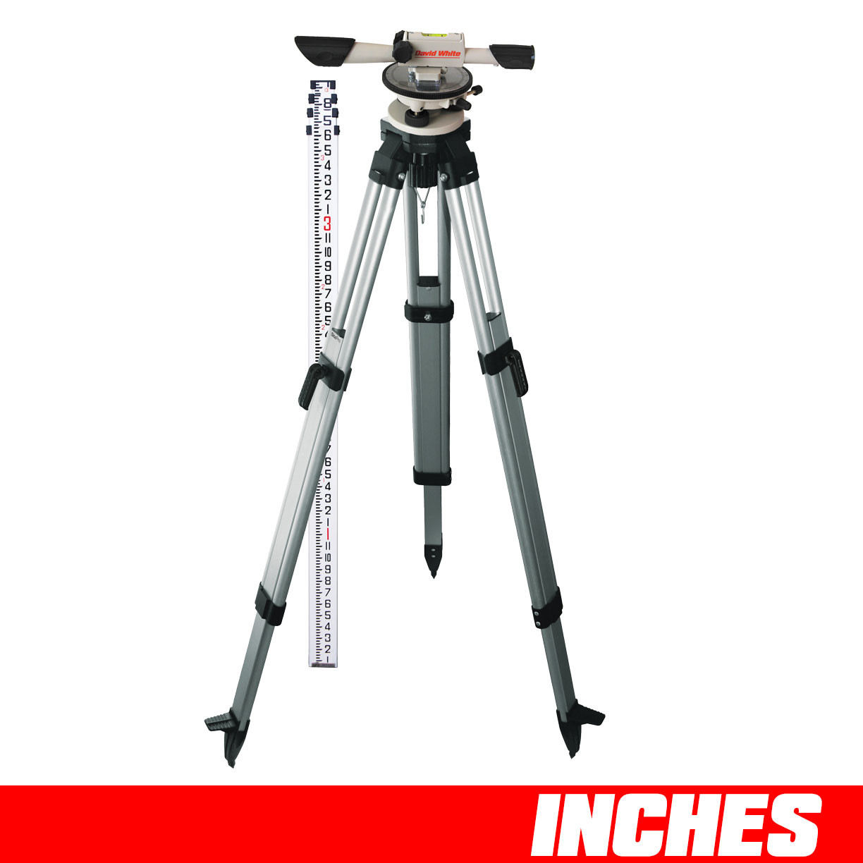 David White L6-20 Meridian Level INCHES Package with Rod and Tripod 44-8824-1C view 2