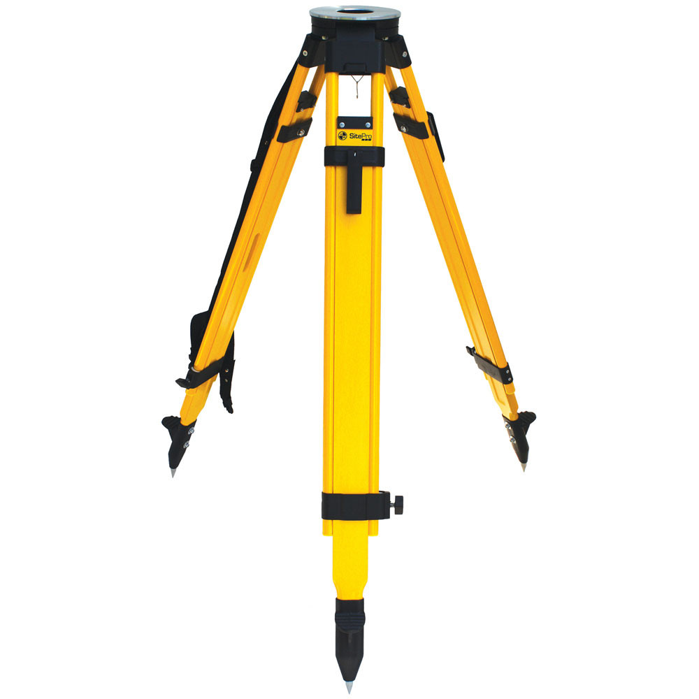 SitePro WDF20-DCB Wood and Fiberglass Tripod - Heavy Duty - Dual Clamp 42 to 72-inches Extended