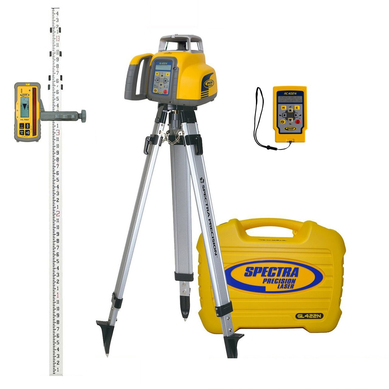 Spectra Precision GL422N-27 Dual Grade Laser Package w/ HL760 Receiver, INCHES-Rod and Tripod view 6