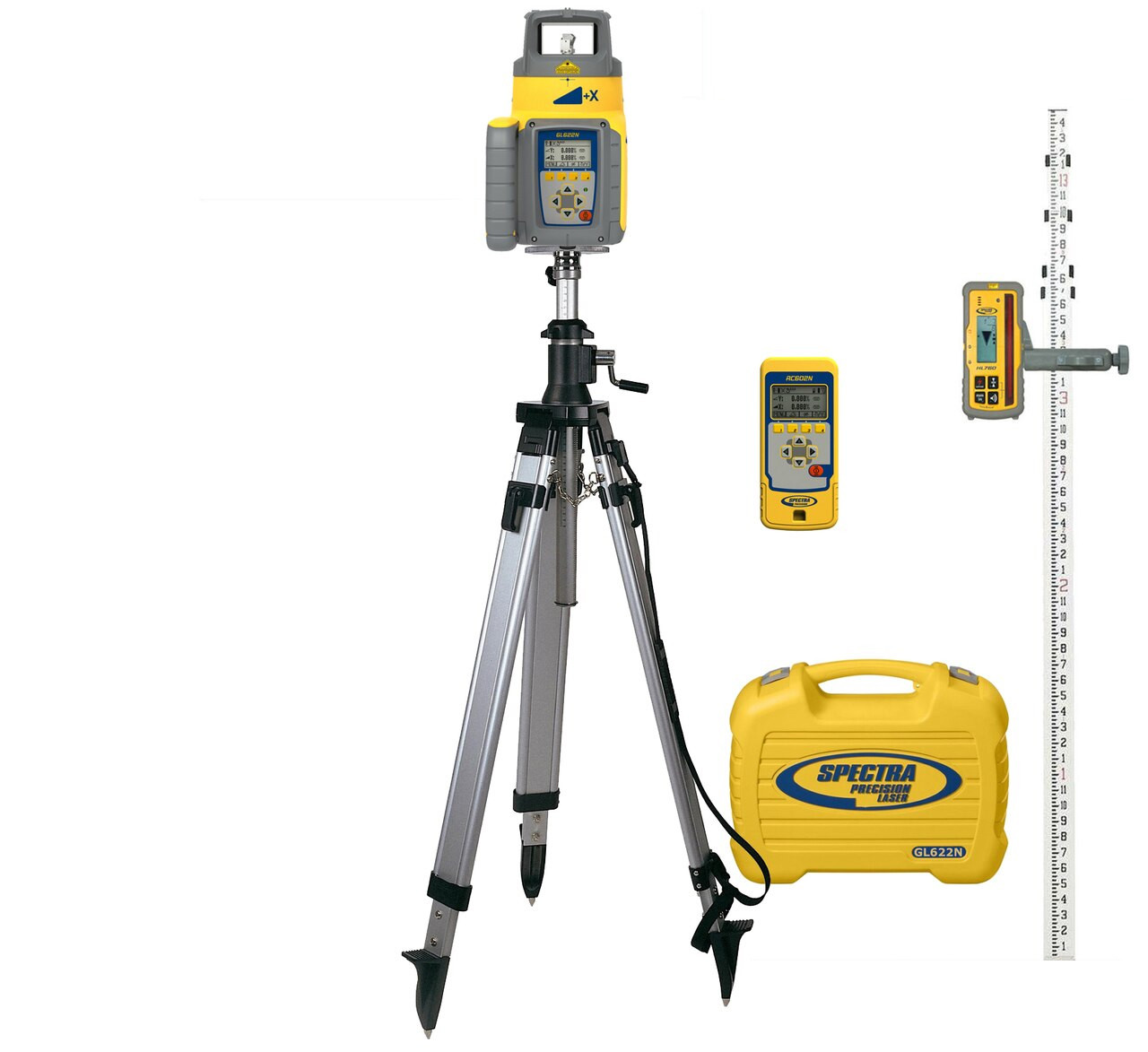 Spectra Precision GL622N-29 Dual Grade Laser INCHES Package with HL760 Receiver, Remote and Elevator Tripod view 6