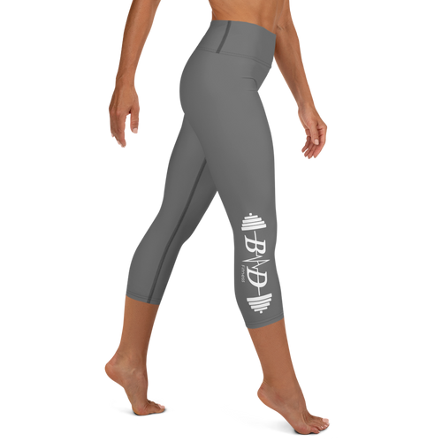 Grey & White B.A.D. Yoga Capri Leggings