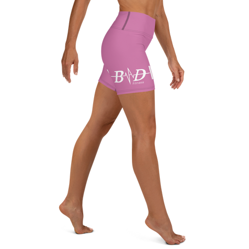 Pink & White B.A.D. Yoga Shorts