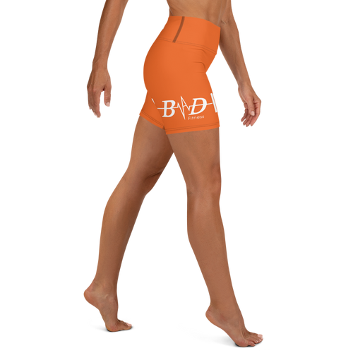 Orange & White B.A.D. Yoga Shorts