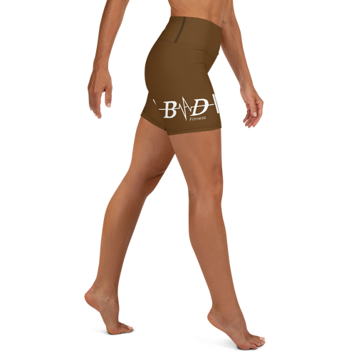 Brown & White B.A.D. Yoga Shorts