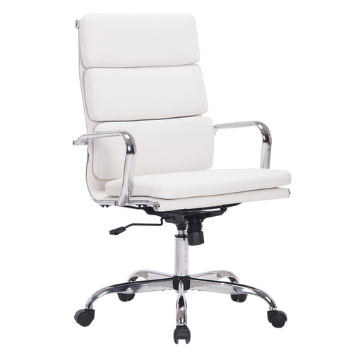Sidanli White Office Chair with Faux Leather