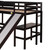 Twin over Full Bunk Bed with Twin Size Loft Bed with Desk and Slide,Full-Length Guardrail