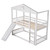 Twin over Twin House Bunk Bed with Convertible Slide and Ladder,Converts into 2 Separate Platform Beds